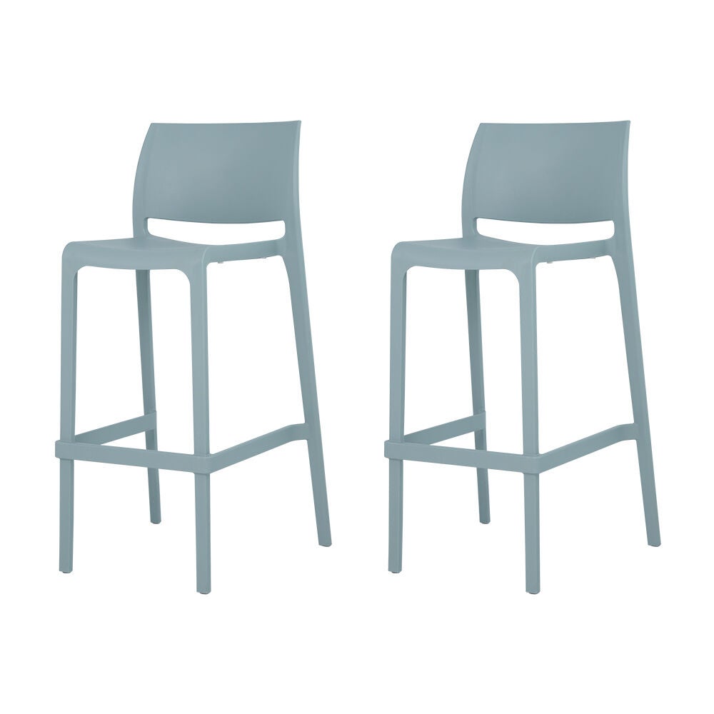 Set of 2 Sensilla Outdoor Stackable Bar Stools, BABY BLUE, on-hover image number 1
