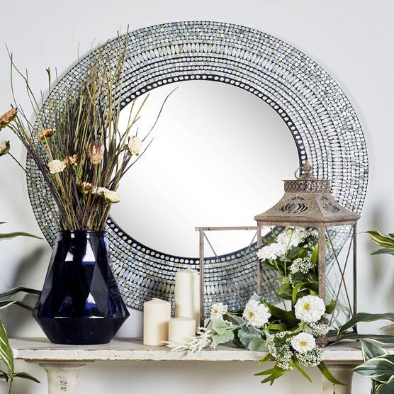 Grey Coastal Wood Wall Mirror, , alternate image number null