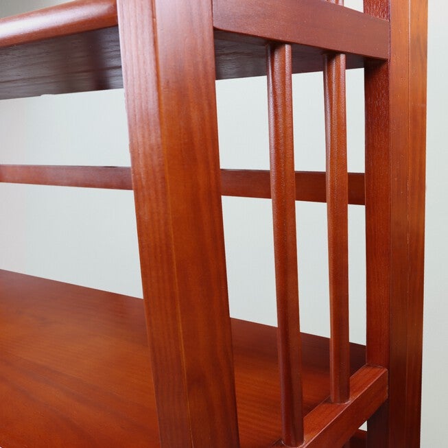 3-Shelf Folding Bookcase 14 inches Wide-Mahogany, , alternate image number null