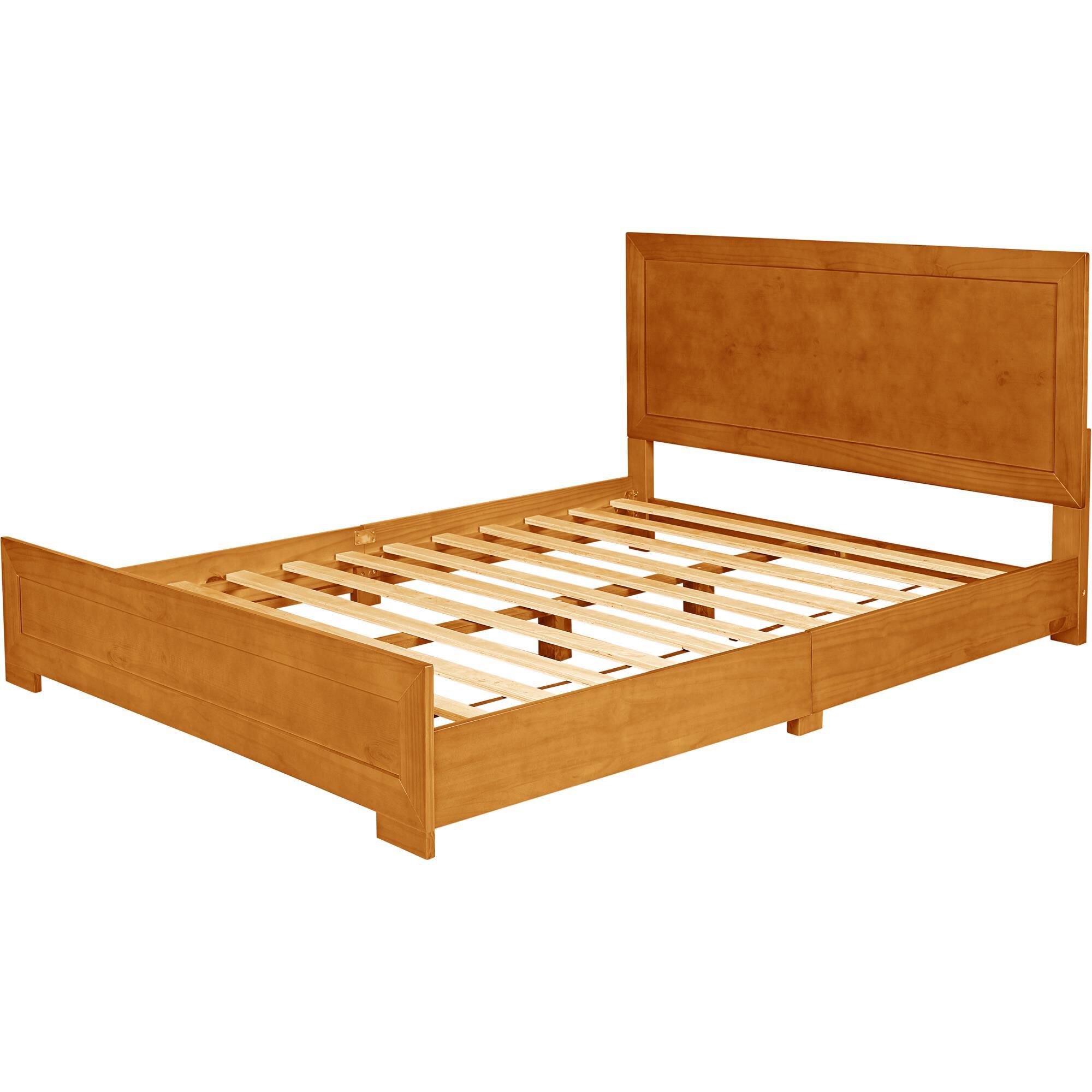 Oxford Platform Bed, Walnut, Twin, OAK, alternate image number 3
