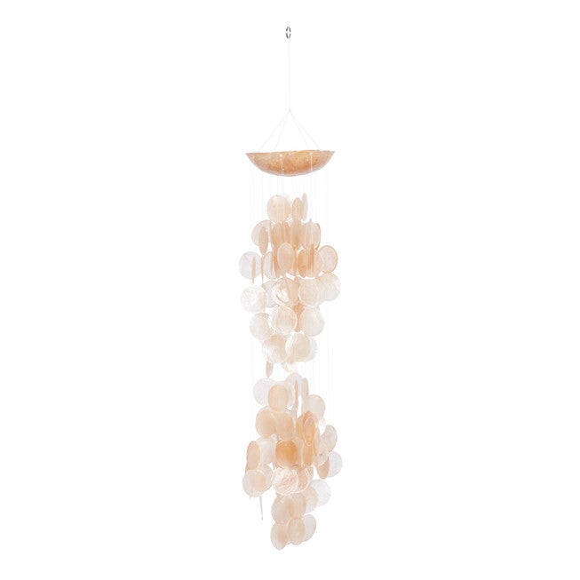 Orange Capiz Coastal Windchime, ORANGE, hi-res image number null