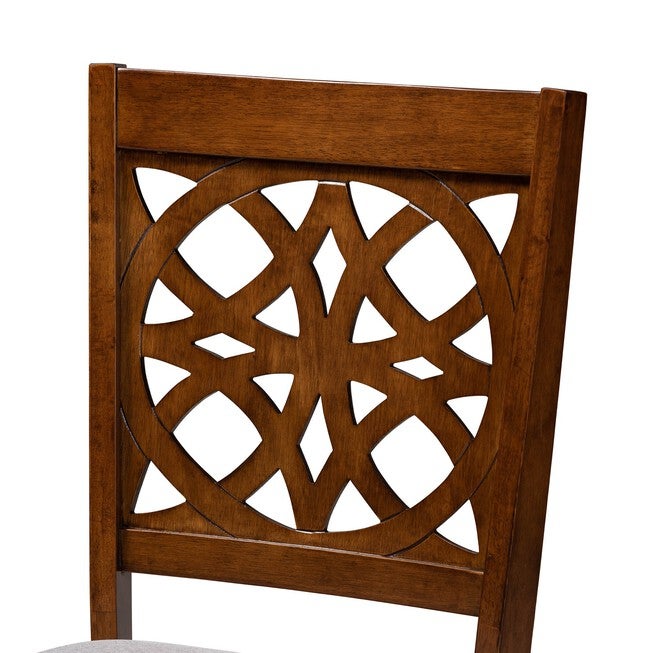 Abigail Modern Beige Fabric And Dark Brown Finished Wood 2-Piece Dining Chair Set, , alternate image number null
