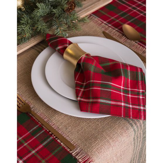 Tartan Holly Plaid Napkin, Set of 6, , on-hover image number null
