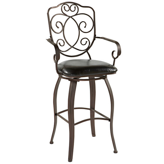 Crested Back Counter Stool, 24&quot;H, POWDER
