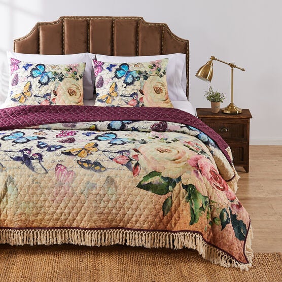 Gigi Ecru Quilt Set, BROWN, hi-res image number null