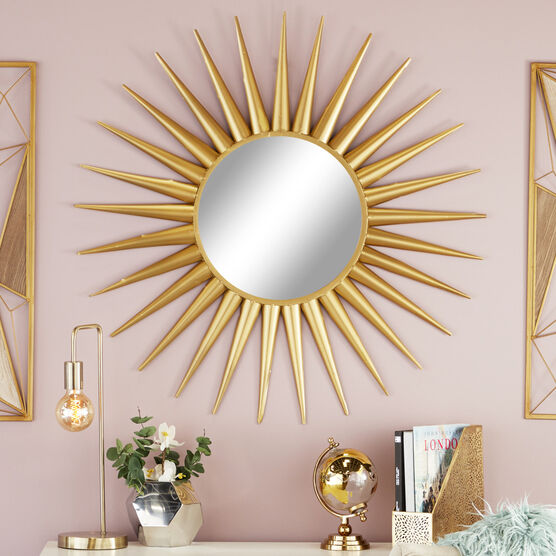 Cosmoliving By Cosmopolitan Gold Glam Wall Mirror, , alternate image number null