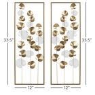 Set Of 2 Gold Metal Floral Wall Decor, , alternate image number null