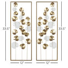 Set Of 2 Gold Metal Floral Wall Decor, , alternate image number null