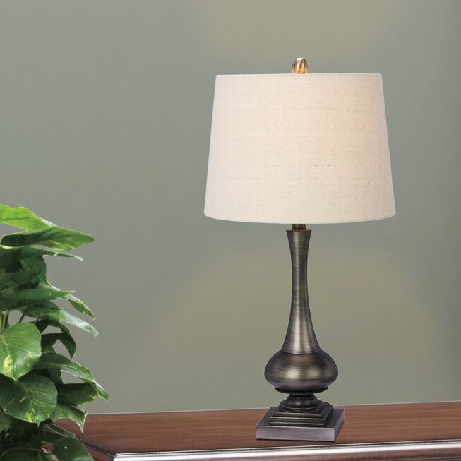 28 inches Silver Metal Table Lamp, SILVER, hi-res image number null