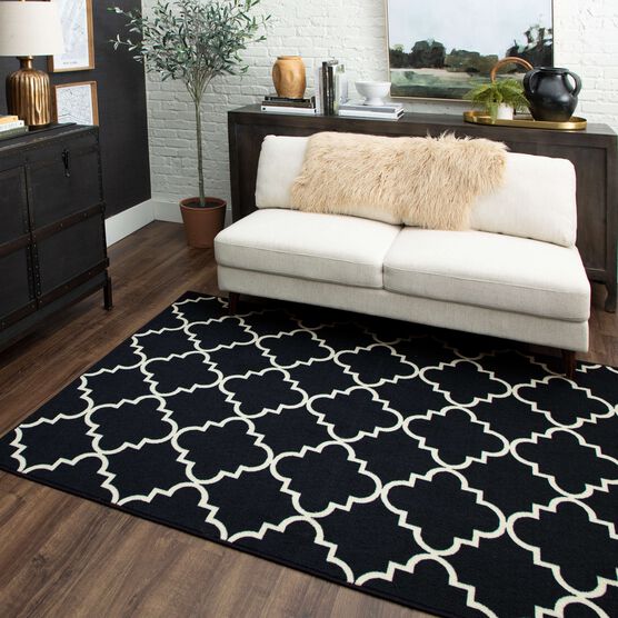 Fancy Trellis Navy 5' X 7', , alternate image number null