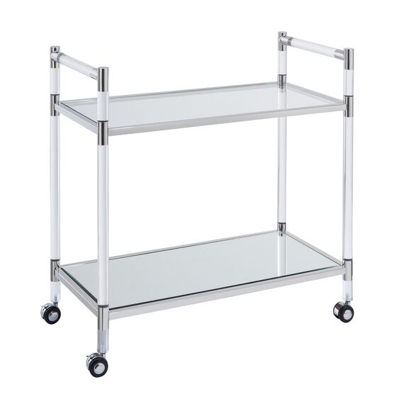Janiston Silver Acrylic Bar Cart, , on-hover image number null