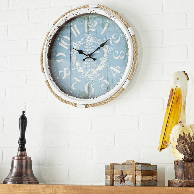 Blue Coastal Metal Wall Clock, , alternate image number 6
