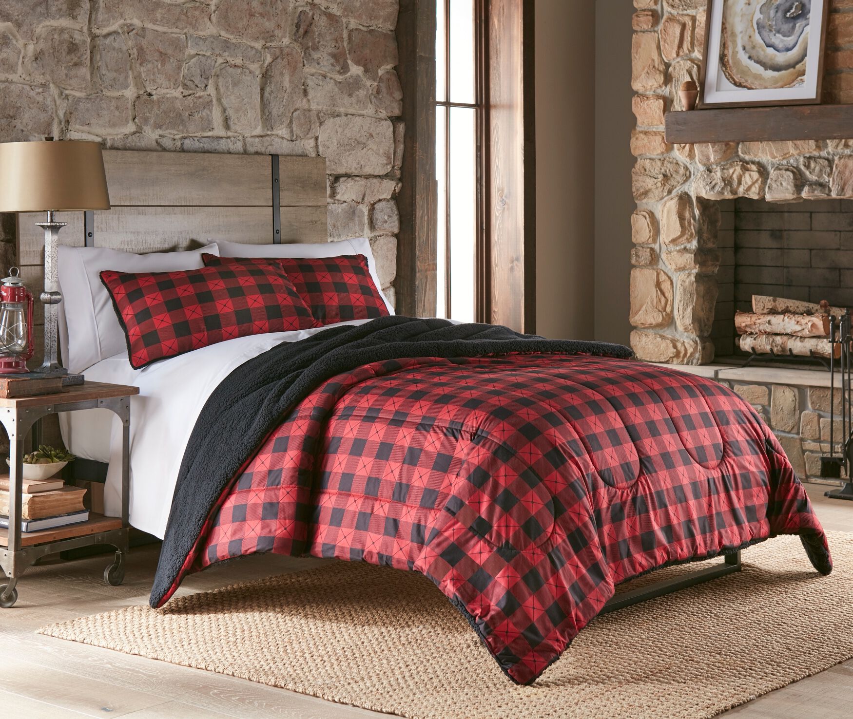 Reversible Micro Flannel&reg; Sherpa 3-Pc. Comforter Set, , alternate image number 2
