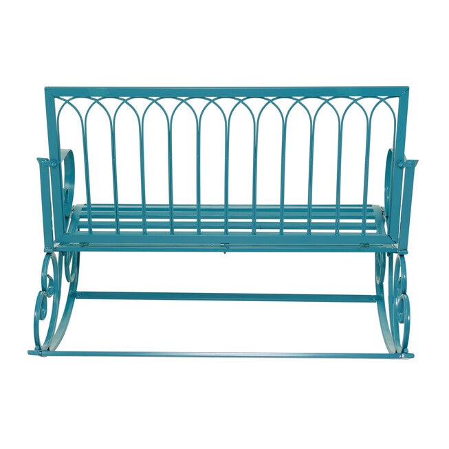 Turquoise Metal Eclectic Bench, , on-hover image number 1