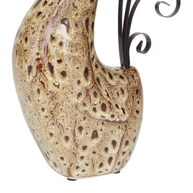 Set Of 2 Cream Ceramic Farmhouse Garden Sculpture, , alternate image number null