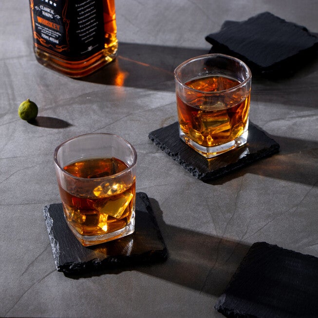 Rectangulare Slate Stone Serving Tray With Jute Rpoe Handles, , on-hover image number 1