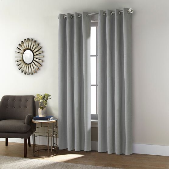 Thermaplus Shadow Indoor Single Grommet Curtain Panel, GREY, hi-res image number null