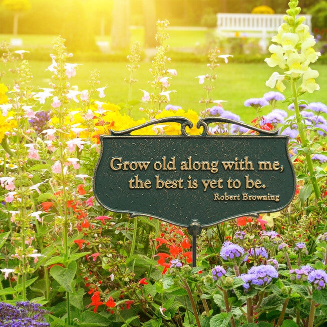 Grow Old Along With Me Garden Poem Sign, , on-hover image number null
