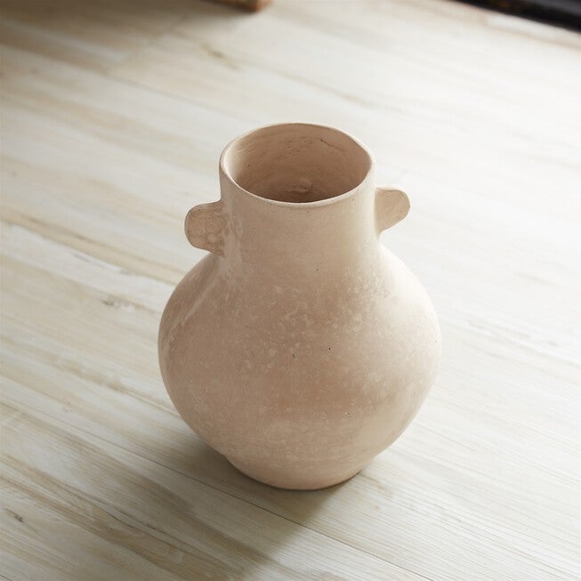 Recycled Paper Chalk Vase 9.75 inchesH, BEIGE, alternate image number null