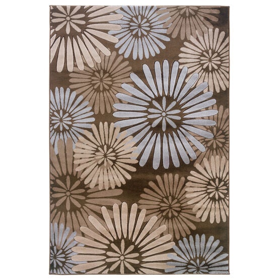 Milan Brown/Aqua 5&apos;X8&apos; Area Rug, BROWN AQUA