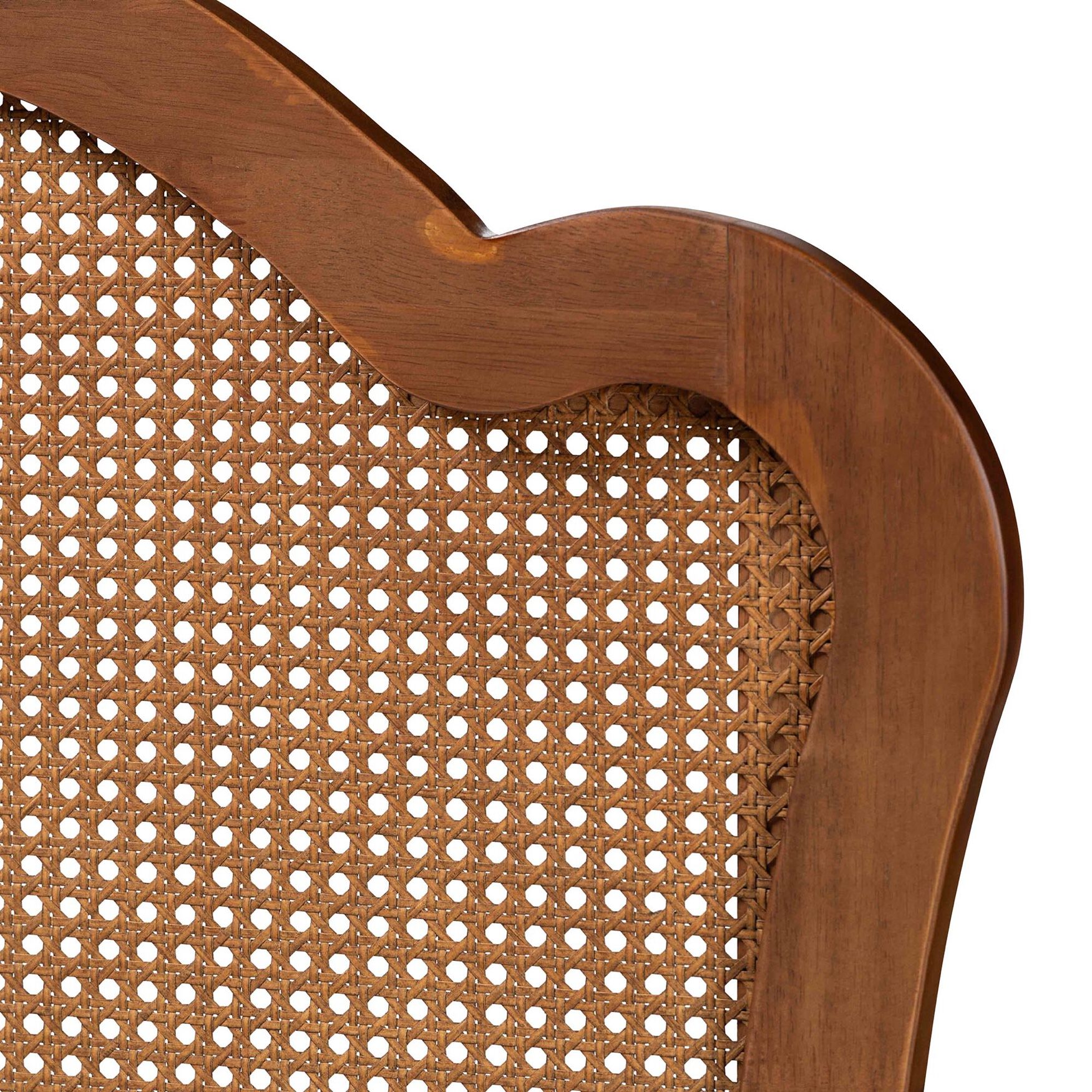 Leandra Classic And Traditional Ash Walnut Finished Wood Queen Size Headboard With Rattan, , alternate image number 2