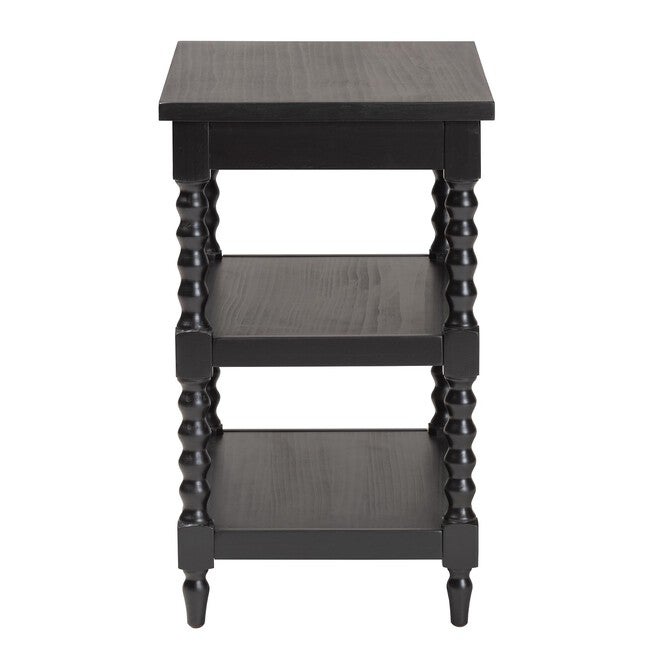 Imogene Retro-Modern Black Wood End Table, , alternate image number null