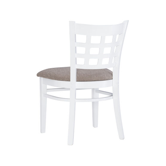 Lola Side Chair White Upholstered Set of 2, , on-hover image number null