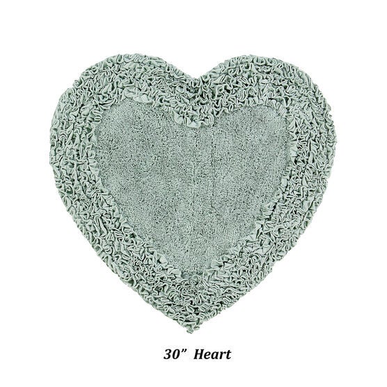 Shaggy Border Heart Bath Rug Mat, 30" X 30" Brylane Home