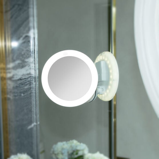 LED Lighted Z'Swivel Power Suction Cup Mirror 10X, , alternate image number null