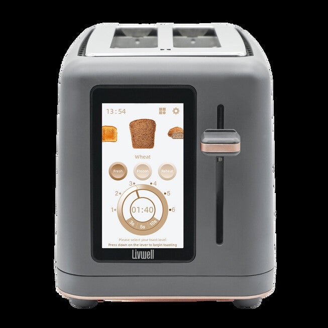 Livwell Touch IQ Matte Grey 2-Slice Toaster, MATTE GREY, on-hover image number null