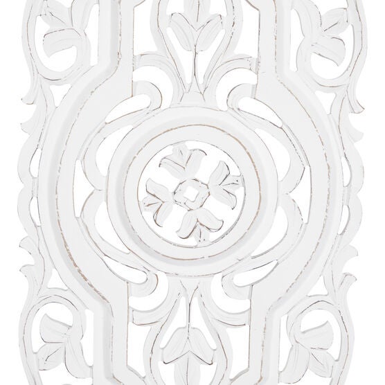 Set Of 2 White Mango Wood Farmhouse Abstract Wall Décor, , alternate image number null