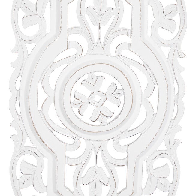 Set Of 2 White Mango Wood Farmhouse Abstract Wall Décor, , alternate image number null