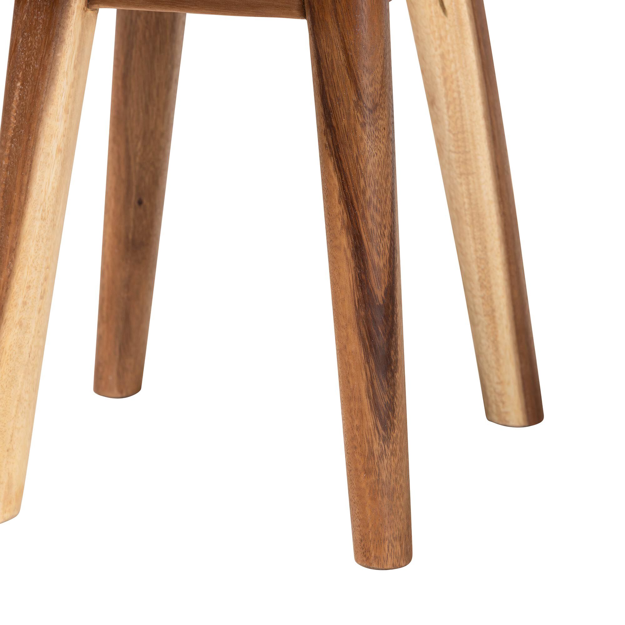 Jia Suar Wood End Table - Handcrafted Side Table with Live Edge Round Top and Tapered Legs, BROWN, alternate image number 3