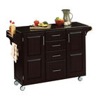 Large Black Finish Create a Cart with Black Granite Top, BLACK BLACK, hi-res image number null
