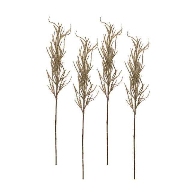 Flocked Beige Pampas Grass Spray (Set Of 4), , on-hover image number 1