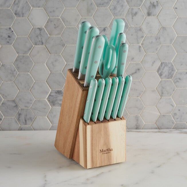 Martha Stewart 14-pc Cutlery Set, BLUE, hi-res image number 0