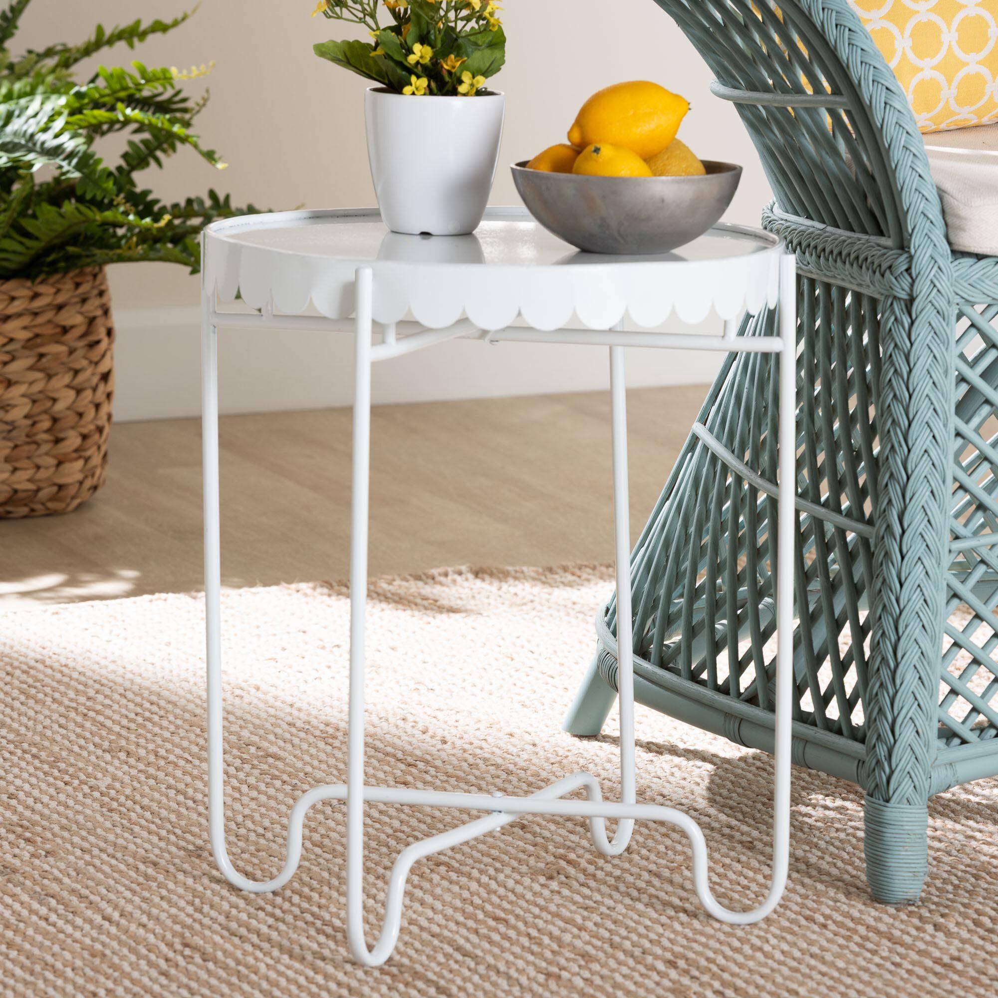 Laverne Yellow Metal Side Table