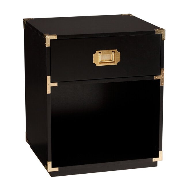 Campaign Tall Storage Side Table with Drawer, , on-hover image number 1