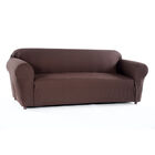 Waffle Stretch Slipcover, BROWN, hi-res image number null
