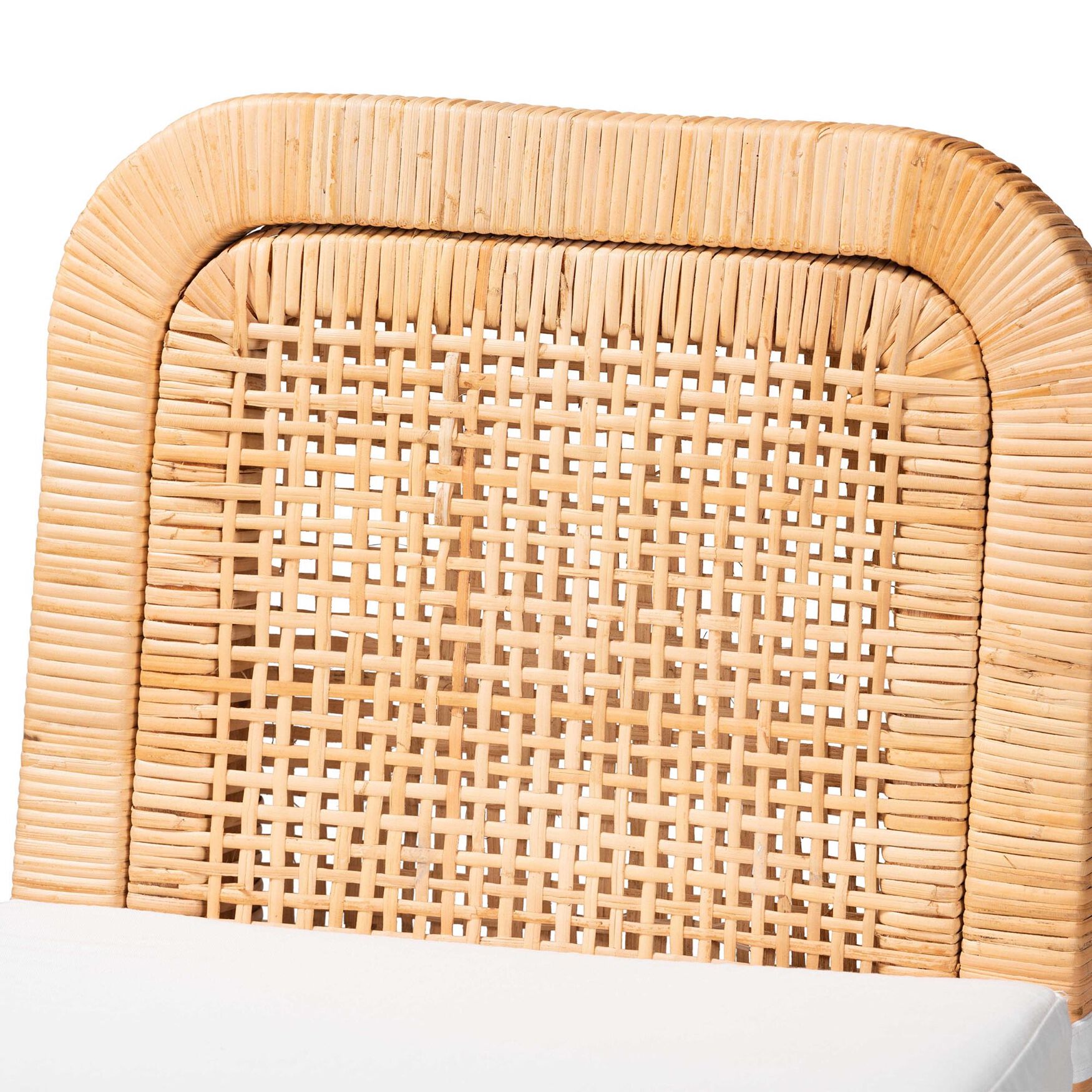 Zariah Modern Bohemian Natural Brown Rattan And Mahogany Wood Bar Stool, , alternate image number 3