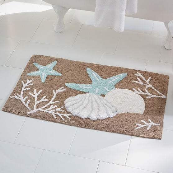 Coastal Shell Bath Mat Brylane Home