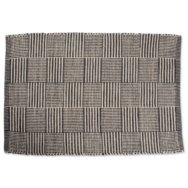 Grey Square Rug Simple Gray Squares Handwoven Recycled Yarn Rug 2X3 Ft, 4438247 ...