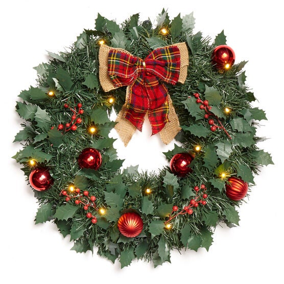 18 Cordless Led Christmas Wreath Wreaths Garlands Swags
