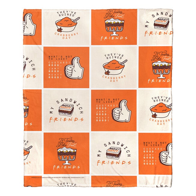 Wb Friends Friendsgiving Chaos Silk Touch Throw Blanket, , on-hover image number null