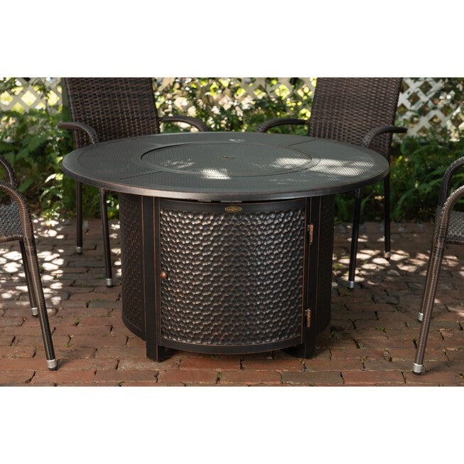 Walkers Round Hammered Aluminum LPG Fire Pit, , alternate image number 8