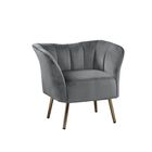 Accent Chair, GRAY VELVET GOLD, hi-res image number null