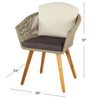 Set Of 2 Light Brown Aluminum Outdoor Dining Chair, , alternate image number null