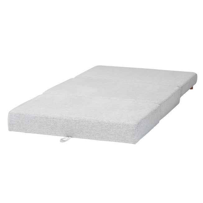 Sabriel Modern Light Grey Fabric Convertible Sleeper Ottoman, LIGHT GREY/OAK BROWN, alternate image number 5