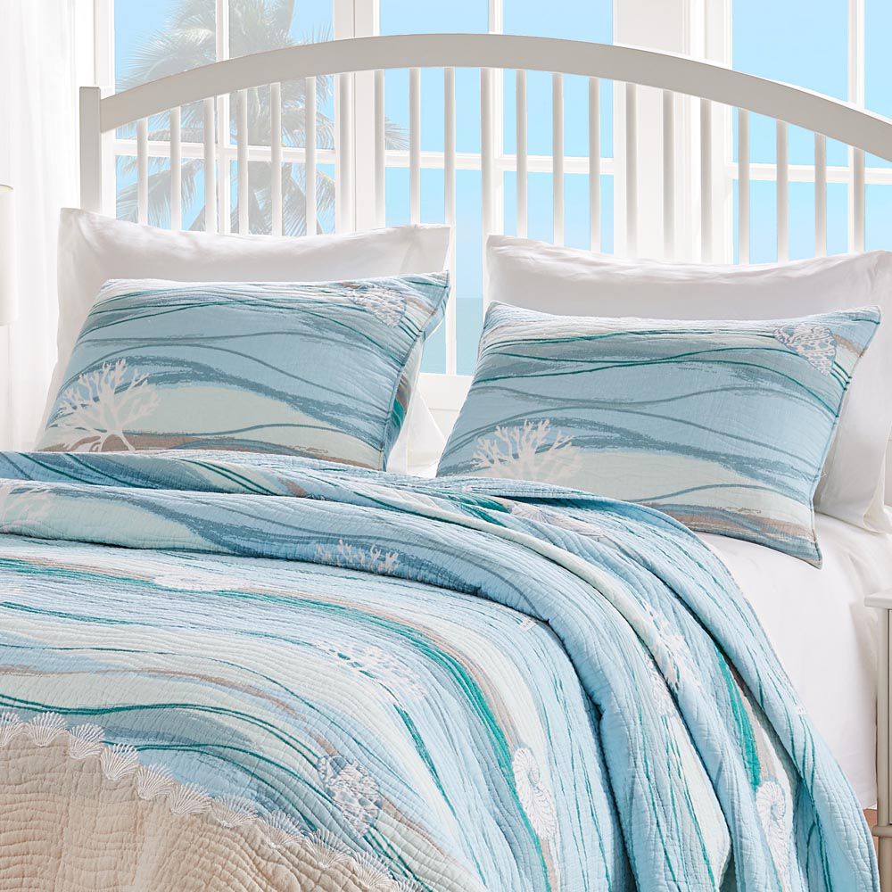 Maui Coastal Cotton Quilt Set, MULTI, alternate image number 4