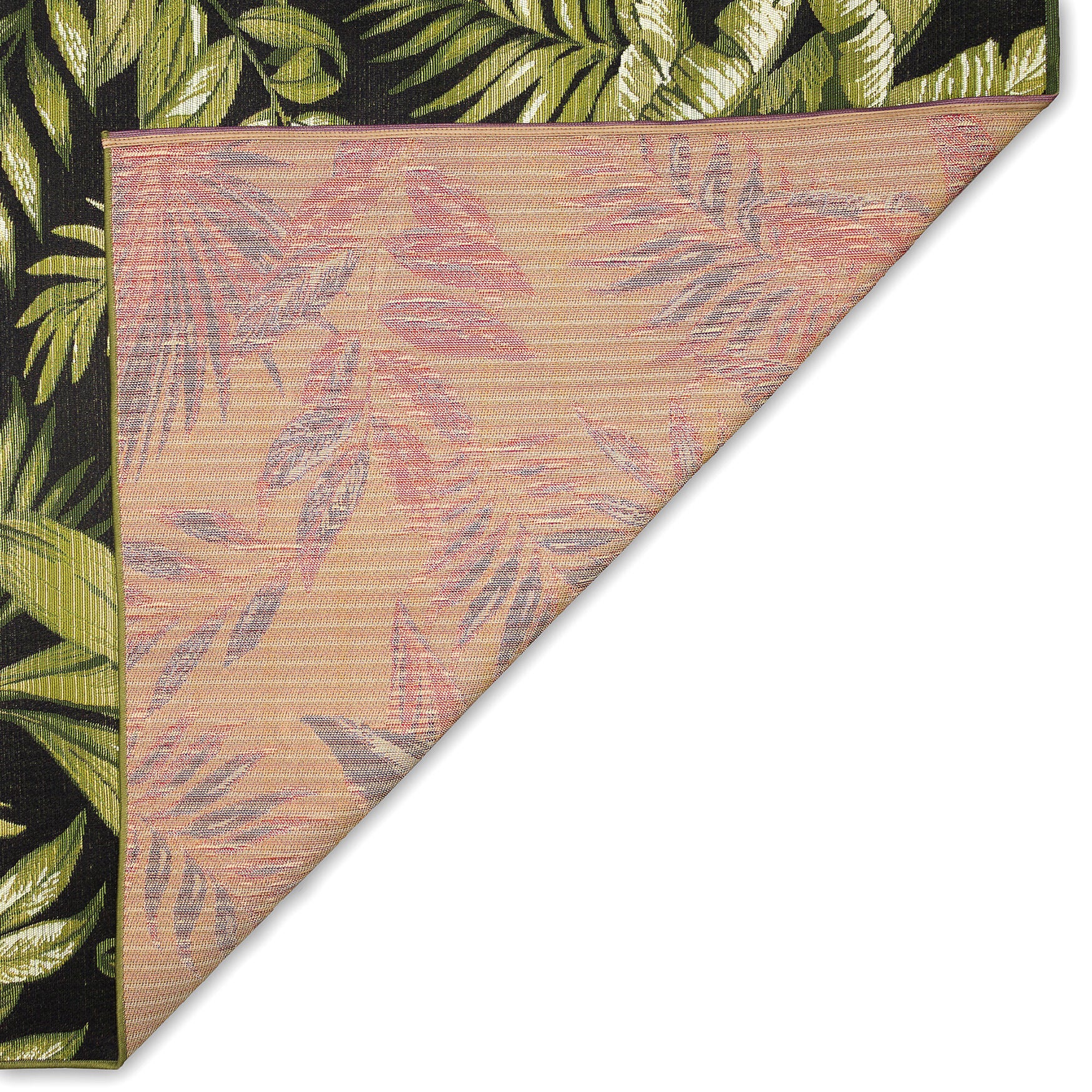 Marina Jungle Leaves Indoor/Outdoor Area Rug Black, , on-hover image number 1